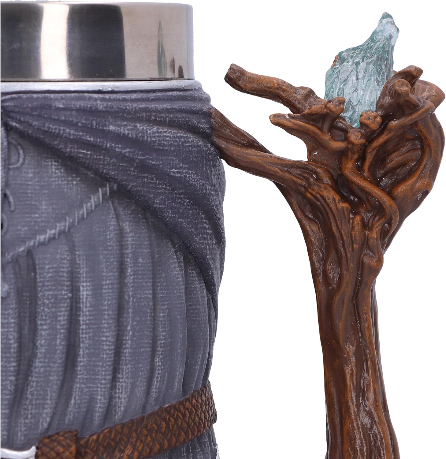 Nemesis Now Lord of the Rings Gandalf The Grey Tankard 15,5 cm, hars, grijs, officieel gelicentieerde Lord of the Rings merchandise, gegoten in de fijnste hars, vakkundig handgeschilderd