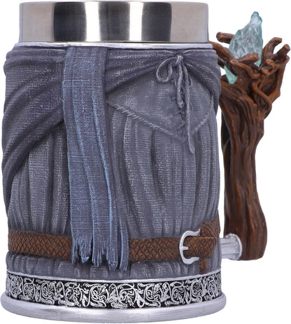 Nemesis Now Lord of the Rings Gandalf The Grey Tankard 15,5 cm, hars, grijs, officieel gelicentieerde Lord of the Rings merchandise, gegoten in de fijnste hars, vakkundig handgeschilderd