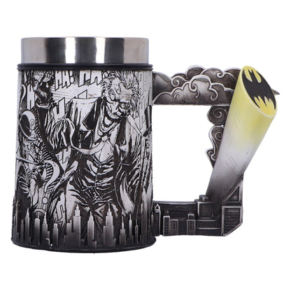 Nemesis Now Batman Super Villains - Jarra de cerveza con diseño de cómic, resina, color negro, taza de cerveza oficial de DC Batman, inserto extraíble de acero inoxidable, fundido en la mejor resina