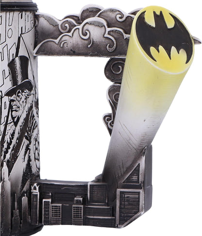 Nemesis Now Batman Super Villains - Jarra de cerveza con diseño de cómic, resina, color negro, taza de cerveza oficial de DC Batman, inserto extraíble de acero inoxidable, fundido en la mejor resina