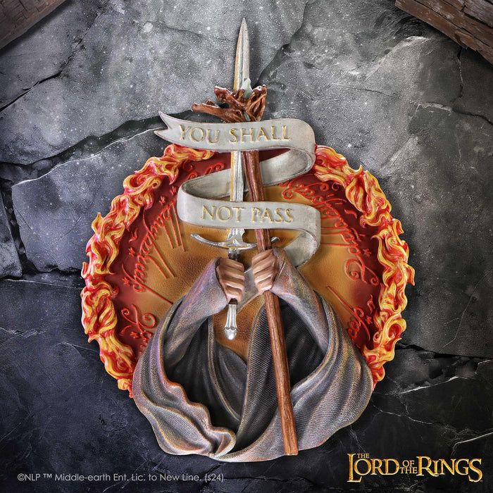 Nemesis Now Lord of the Rings You Shall Not Pass Wall Plaque 30.4cm, Resin, Officially Licensed Lord of the Rings, Gandalf Wall-Mounted Ornament, Cast in the Finest Resin, Expertly Hand-Painted