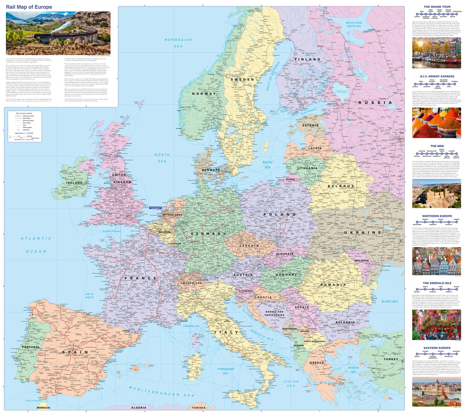 Collins Rail Map of Europe
