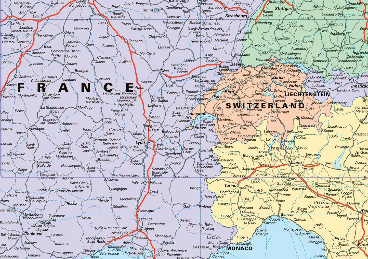 Collins Rail Map of Europe