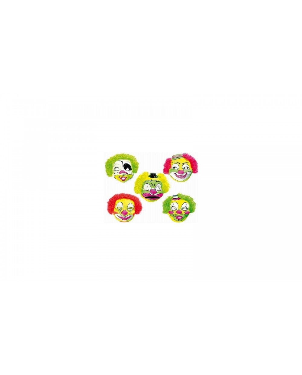 Carnival Toys 242 - Maschera Clown In Plastica Con Capelli Fluo (Assortimento)