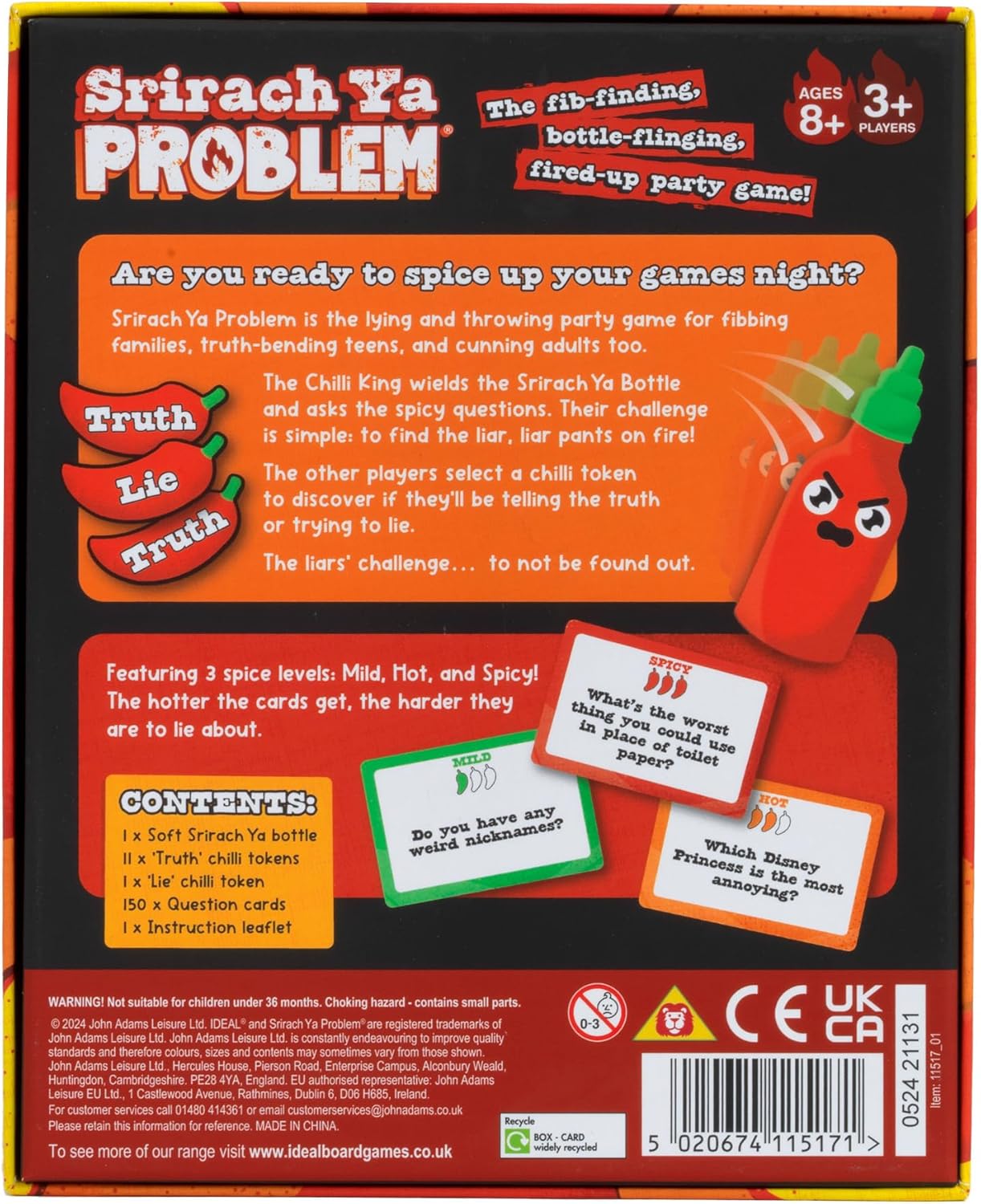 Srirach Ya Problem: The Ultimate Fibbing and Throwing Party Game with 3 spice levels to choose from! For adults, teens, families and kids age 8+, best new board game, for 3+ players