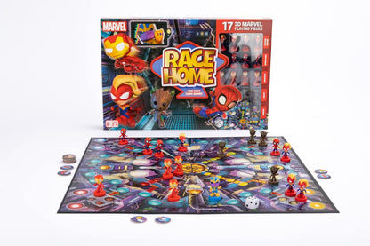 Marvel Race Home Board Game, The Fast Ludo Game! Includes 16x 3D Superheroes And 1x Thanos Playing Piece, Great Gift For Children Ages 6+