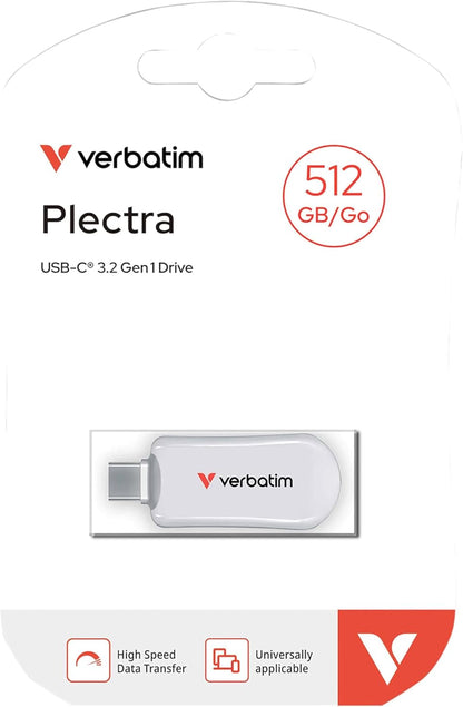 Verbatim Plectra White 512GB USB-C Flash Drive 30231