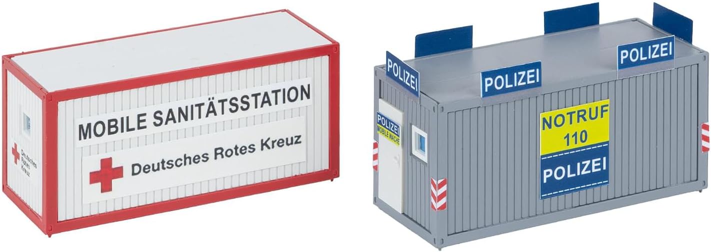 180338 H0 bureaucontainer politie en DRK