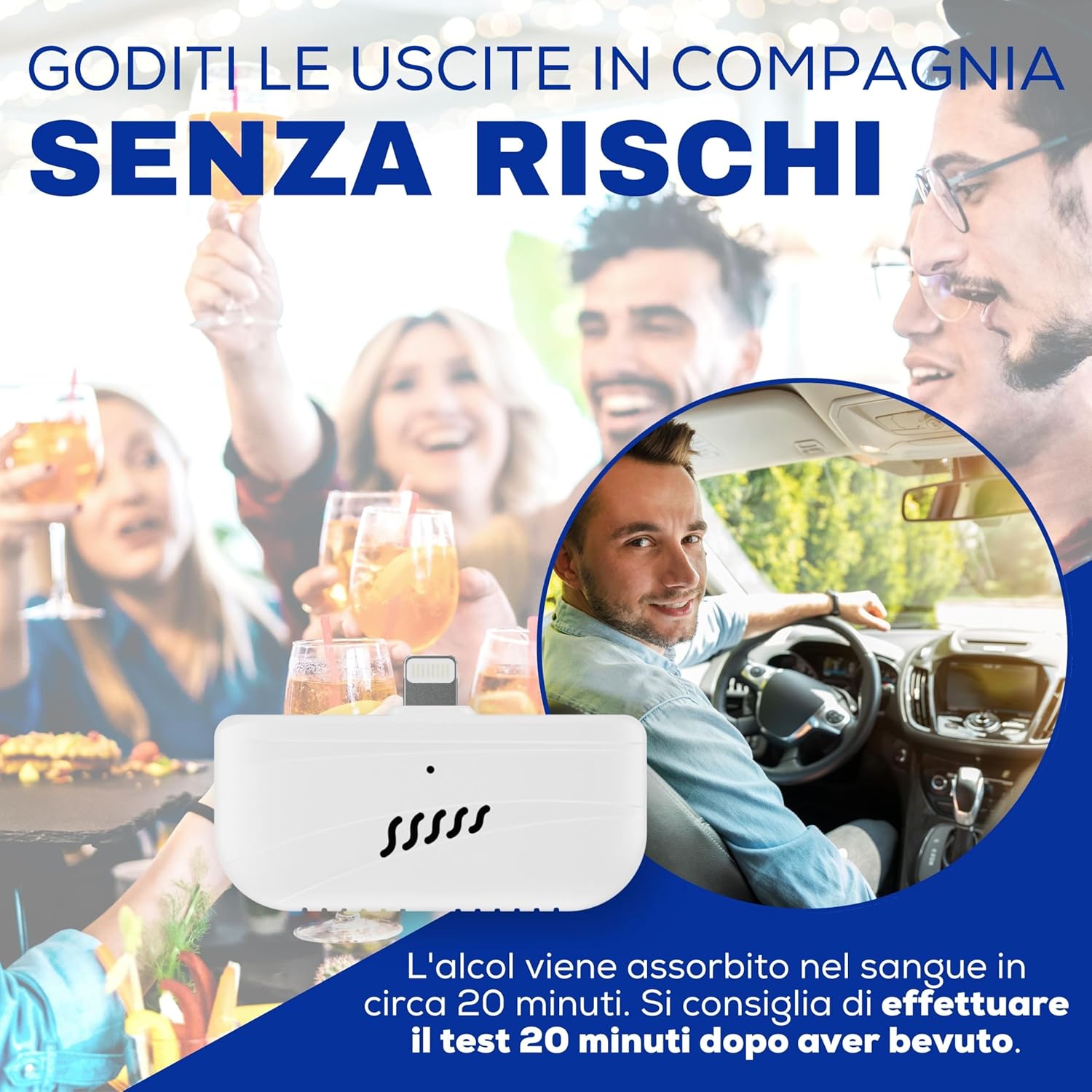 Mini Alcooltest X Smartphone Bianco
