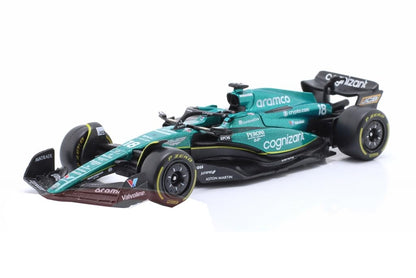 Bburago Formula 1 F1 Asto Martin AMR 23 Lance Stroll (2023) - 1:43 Scale - In credibly Detailed Die-Cast Replica Collectible Race Car, Blue