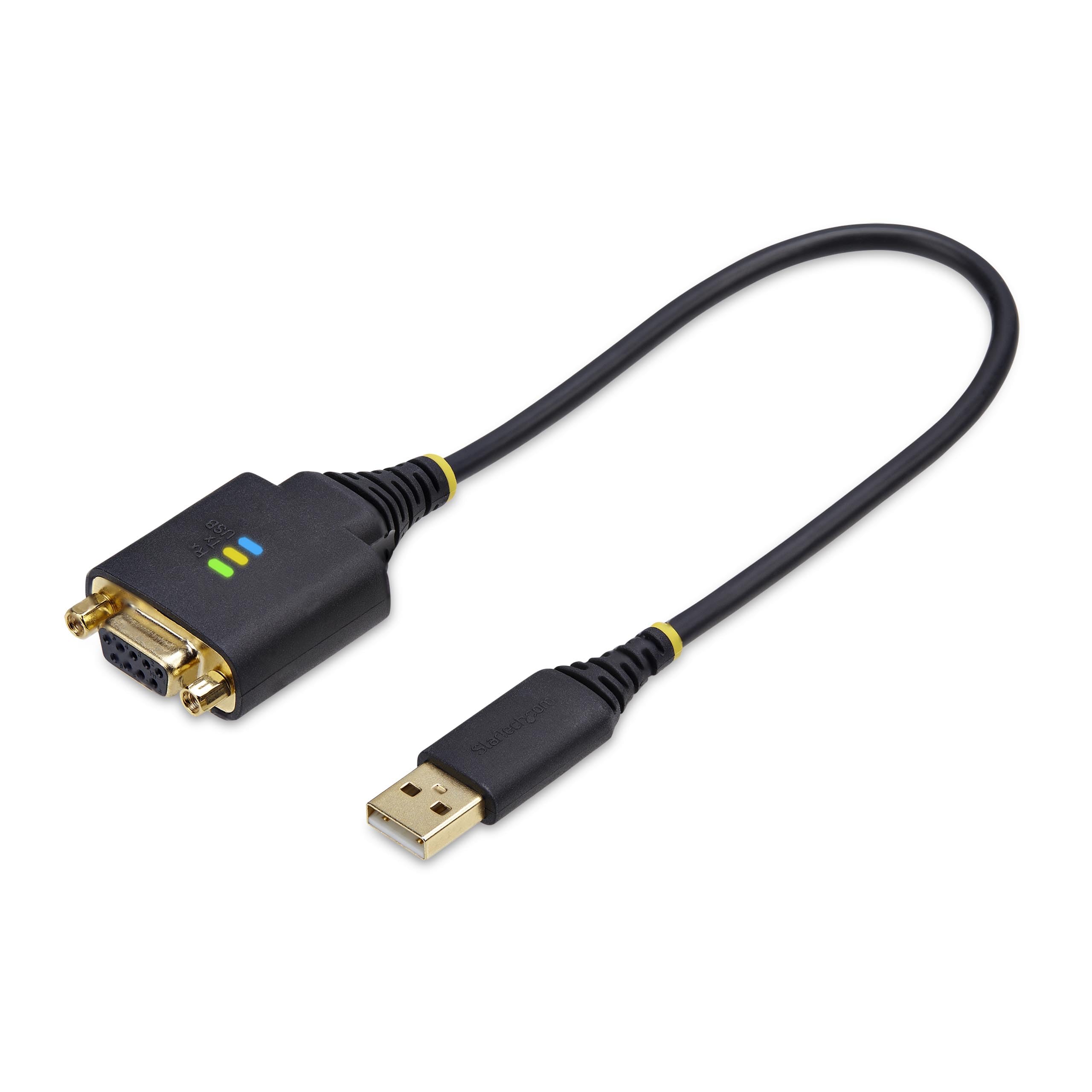 StarTech.com Cable Adaptador USB a Módem Nulo Serie DCE de 30cm - con Retención COM - FTDI - RS232 - Windows/macOS/Linux
