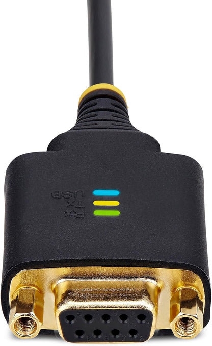StarTech.com Cable Adaptador USB a Módem Nulo Serie DCE de 30cm - con Retención COM - FTDI - RS232 - Windows/macOS/Linux