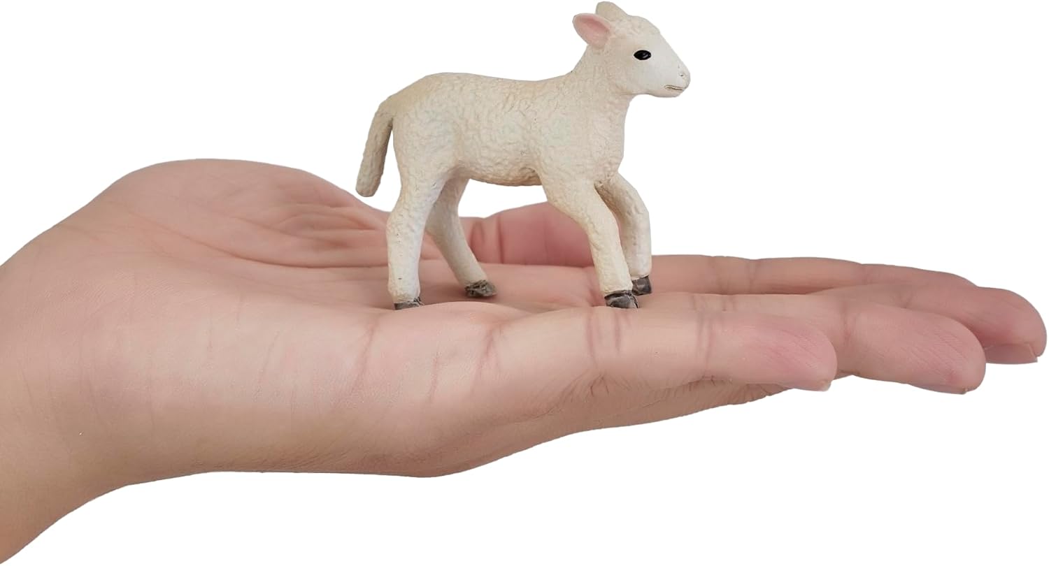 MOJO Romney Sheep Lamb Running Farmlife Farmland Wildlife Animal Model Farm Cute Toy Figure for Play and Collection