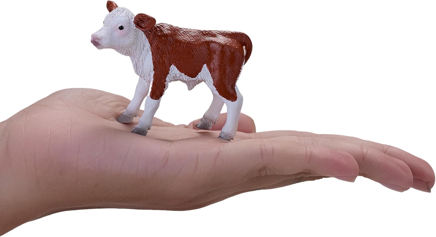 MOJO – Hereford Calf | Hand-Painted Toy Figure | Farm Animals Collection | True to Life & Highly Detailed | Designed in UK