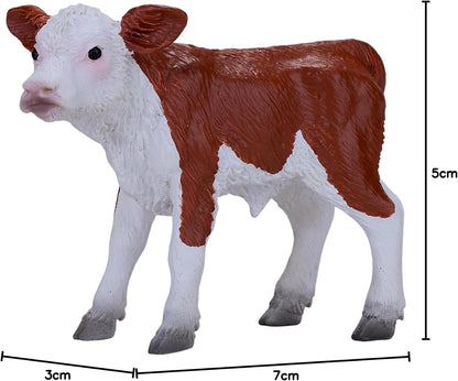 MOJO – Hereford Calf | Hand-Painted Toy Figure | Farm Animals Collection | True to Life & Highly Detailed | Designed in UK