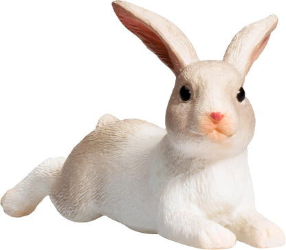 MOJO - Realistic Rabbit Lying | Hand-Painted Toy Figure | Farmland Collection | True to Life & Highly Detailed | Designed in UK