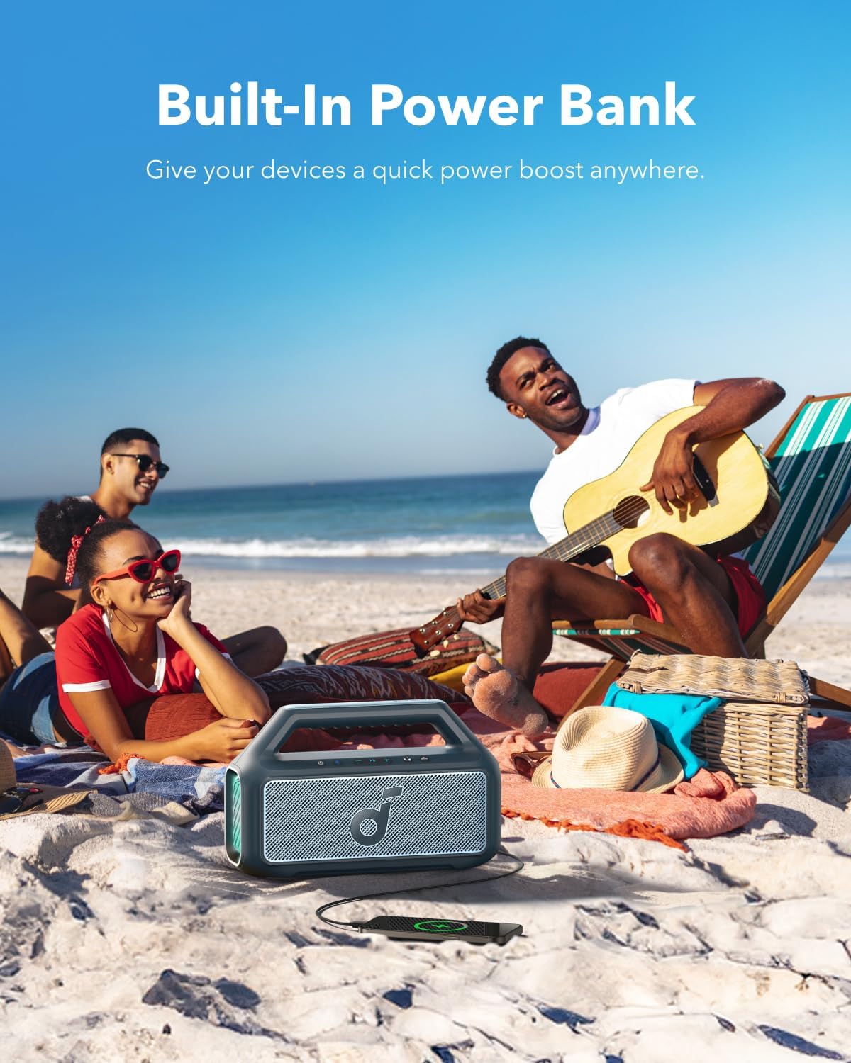 Anker - Soundcore Boom 2 B2C - Vibrant Sound In Striking Blue