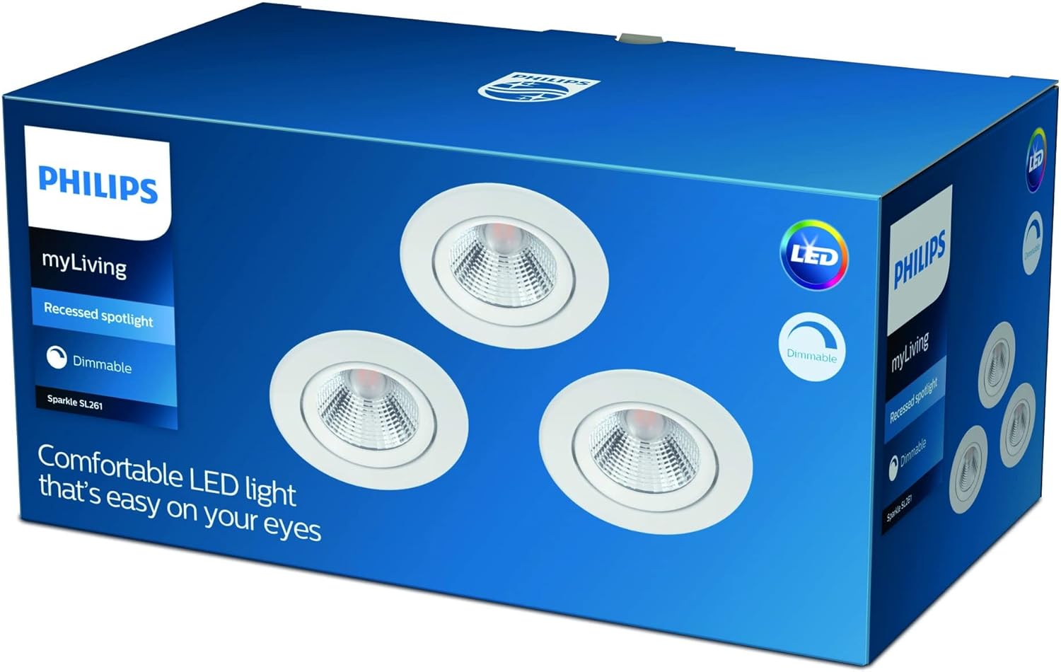 Create the perfect mood with Philips LED Dimmable recessed spots you can easily dim your lights from everyday bright light to cosy