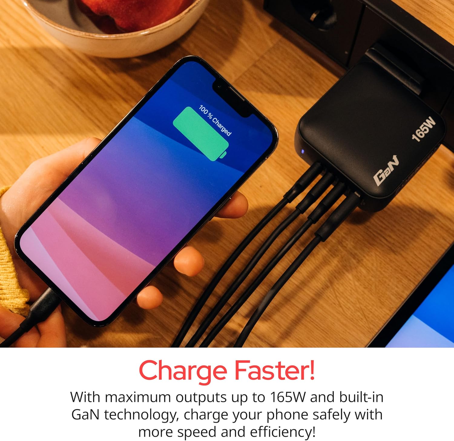 GAN CHARGER 4 PORT 165W MINI