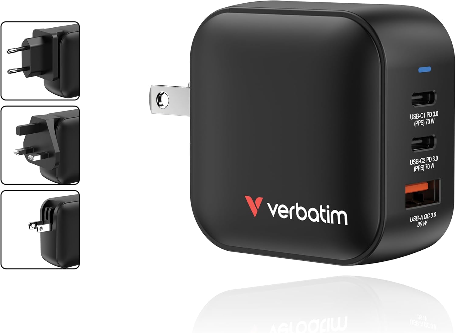 Verbatim - 65W 2 Port With Retractable Cable