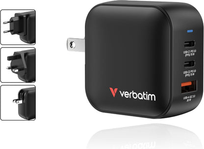 Verbatim - 65W 2 Port With Retractable Cable