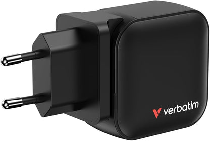 Verbatim Mini GaN Charger 70 W, 3 USB-C Ports Ladegerät, Power Adapter mit 2 x USB-C und 1 x USB-A, Schnellladegerät ALS Mehrfachstecker, für Apple iPad, iPhone, Samsung & Co, für EU, UK, USA