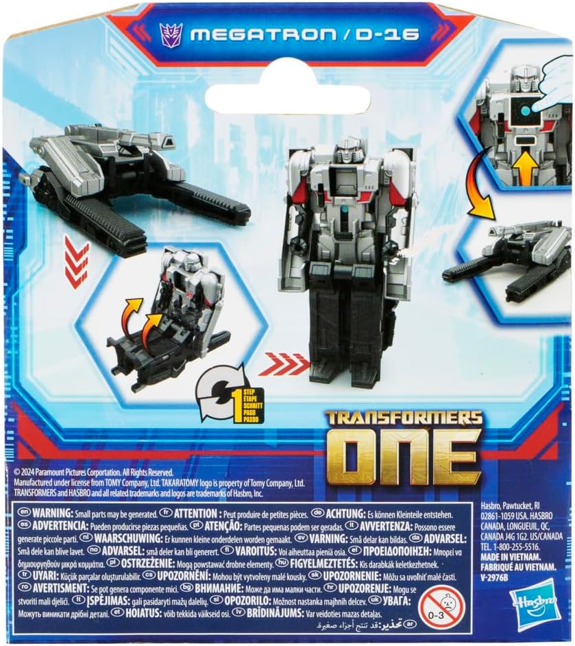 Transformers : Le Commencement Cog Changer, Figurine Megatron/D-16 pour Enfants dès 6 Ans, Jouet Convertible en Char d’Assaut Cybertronien, 10 cm