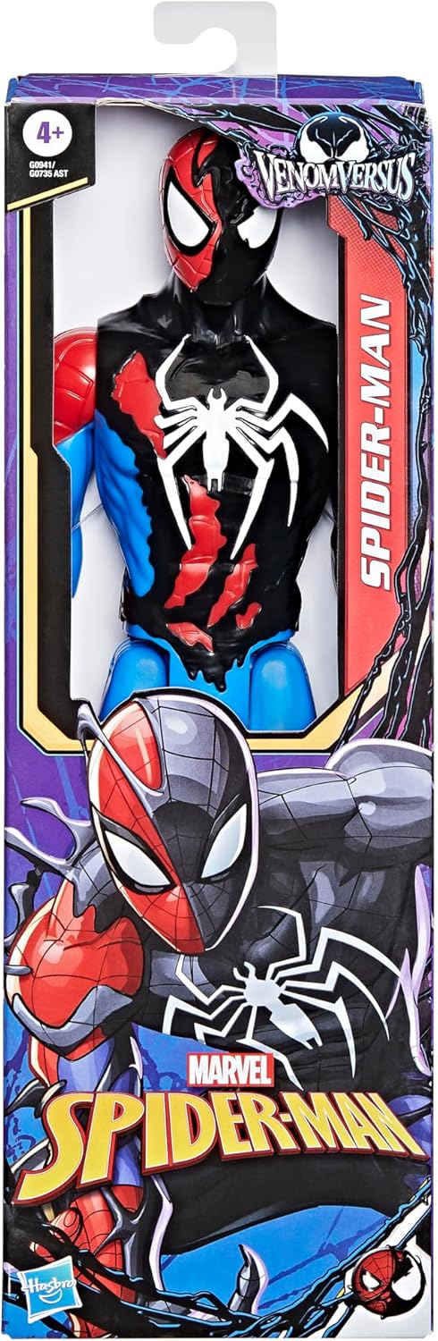 Marvel Spider-Man VenomVersus Titan Hero Series Spider-Man Action Figure, Black, 12 pulgadas