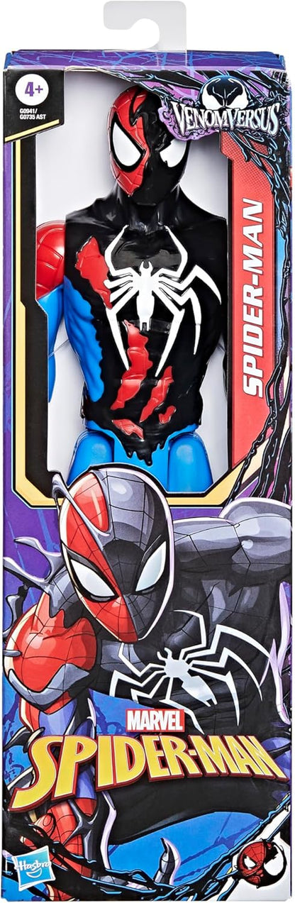 Marvel Spider-Man VenomVersus Titan Hero Series Spider-Man Action Figure, Black, 12 pulgadas