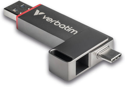 Verbatim Dual QuickStick, 128 GB, externe 3.2 Gen 1 USB-C/USB-A SSD, high-speed USB-stick tot 530 MB/s, extreem snelle geheugenstick voor mobiele telefoon, laptop, pc en notebook