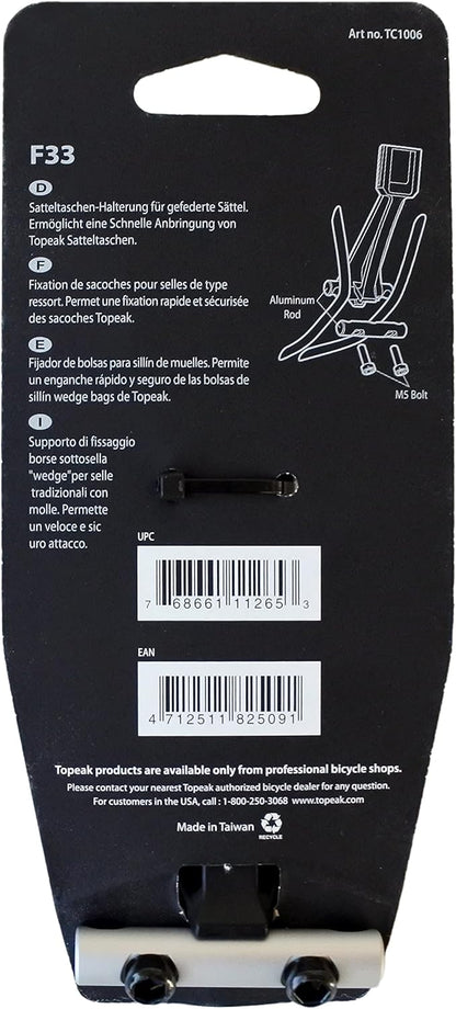 Topeak Fixer F33 Bracket mounts Saddles Bags to Saddle Rails, Black