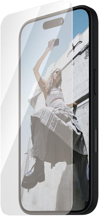 PanzerGlass Safe Ultra Wide Fit Screen Protector for Apple iPhone 16/15 / 14 Pro| Edge to Edge Tempered Glass, Drop/Scratch Protection, Anti-Fingerprint, Easy Install, Case Friendly - Clear