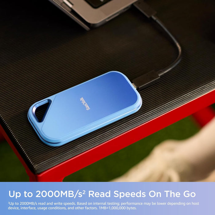 SanDisk Creator Pro Portable SSD 1 TB (For Content Creators, Robust Construction, up to 2000 MB/s Read/Write Speeds, USB-C, 3 Meter Drop Protection, IP65, 1 Month Adobe Creative Cloud Included