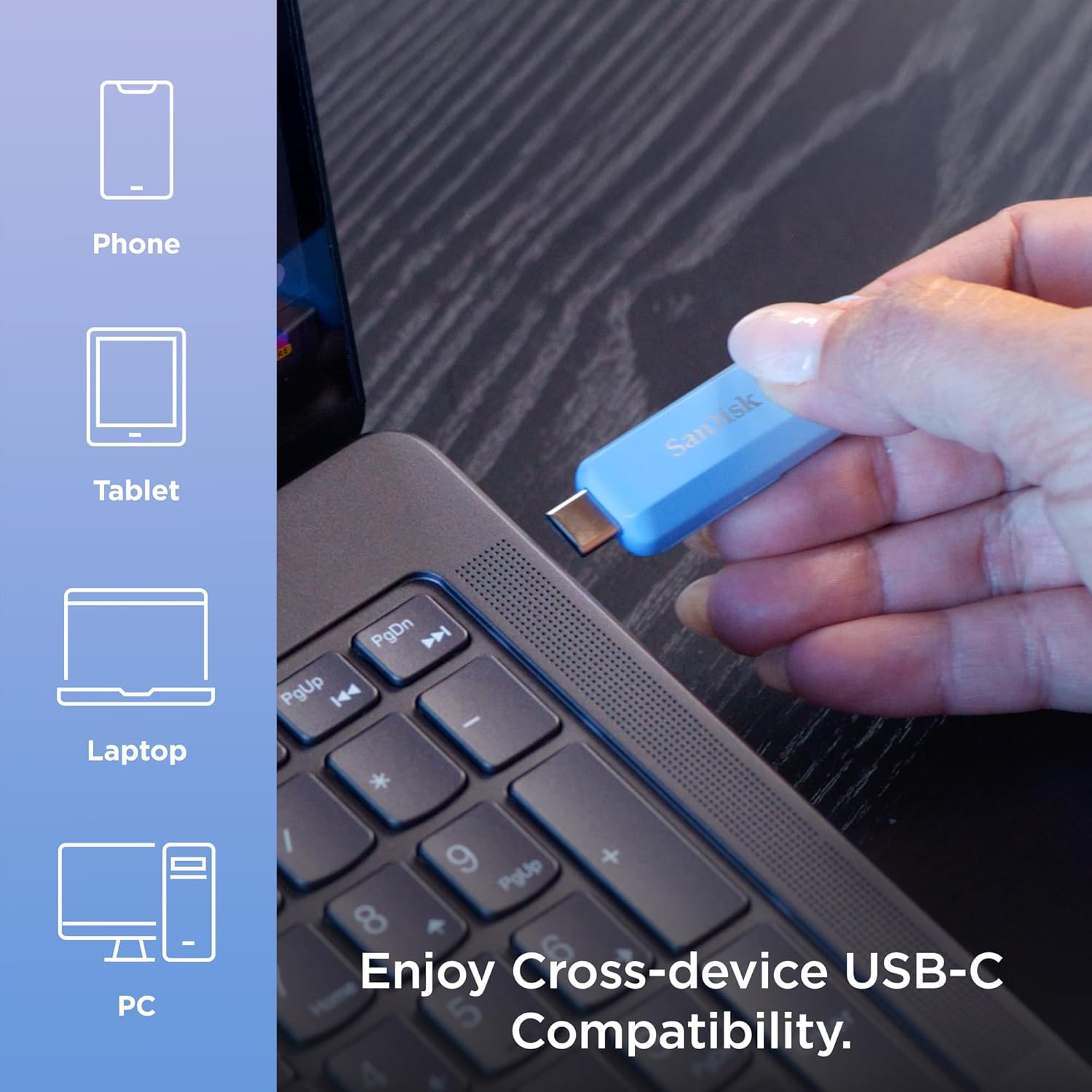 SanDisk Creator USB-C Flash Drive 512 GB (For Computers, Tablets & Smartphones, USB Type-C, up to 400 MB/s, Automatic Backup, 3 month Adobe Lightroom included