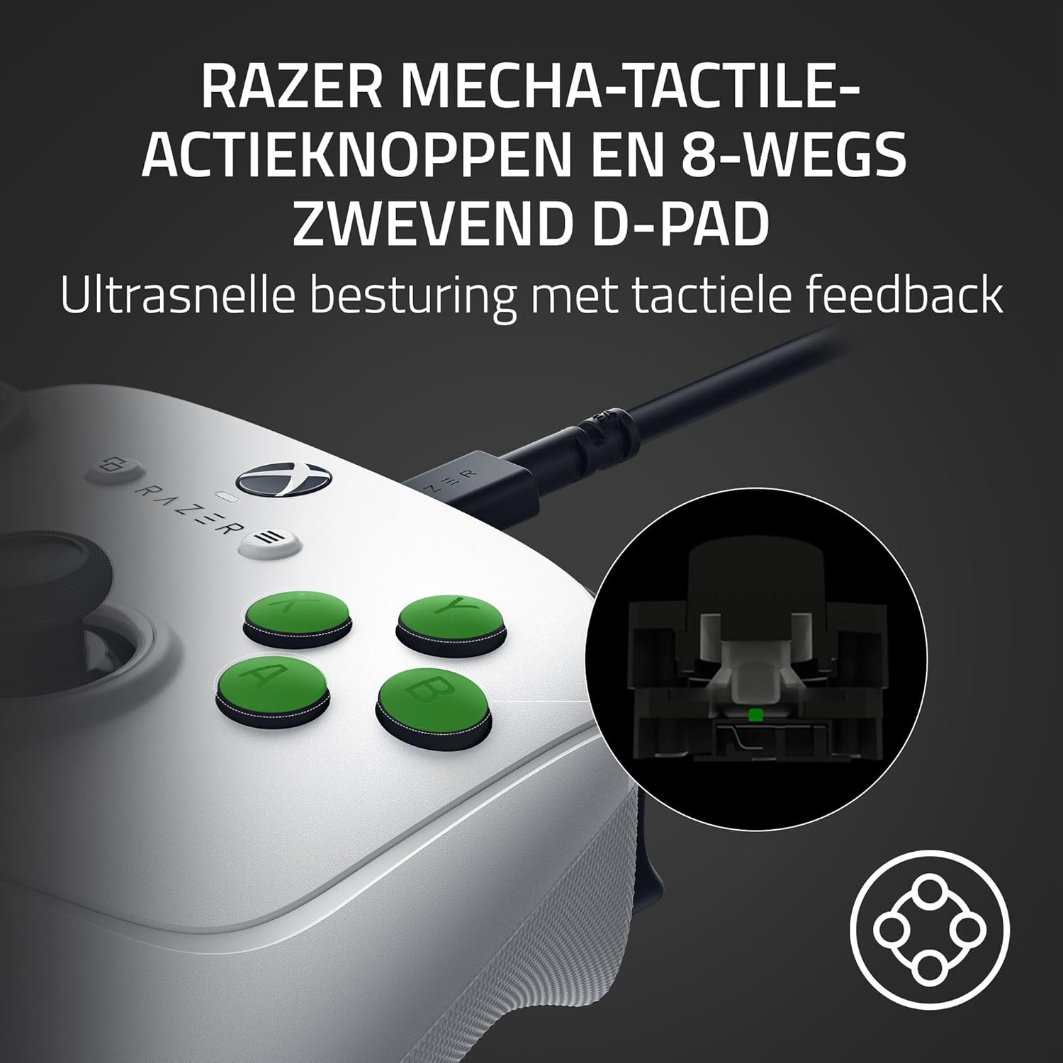 Razer Wolverine V3 Tournament Edition - Bedrade Esports Controller voor Xbox X|S & PC (Mecha Tactiele Actie Knoppen, Pro HyperTriggers, 8-Weg D-Pad, 3m USB-C Kabel) Wit