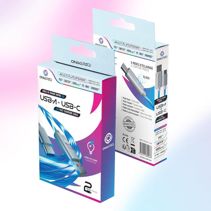 Oniverse - Usb-C Quick Charge Cable With Led - 2 Meters - White