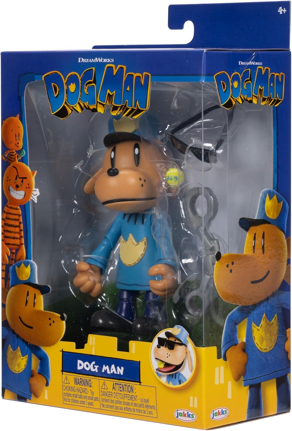 JAKKS Pacific Dog Man 12.7cm Articulated Action Figure with Accessories, Collect Movie Action Figures and Plush Toys