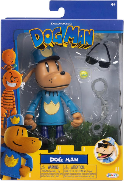 JAKKS Pacific Dog Man 12.7cm Articulated Action Figure with Accessories, Collect Movie Action Figures and Plush Toys