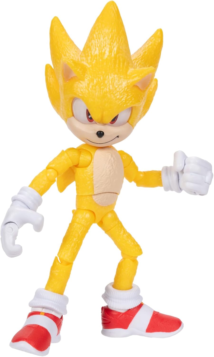 Sonic The Hedgehog Sonic 3 Movie Super Sonic Collector Toy Figure by Jakks Pacific, Stands 5” / 13 cm Tall, Highly Articulated for Boys/Girls, Officially Licensed 3 Movie, Suggested for Ages 3+