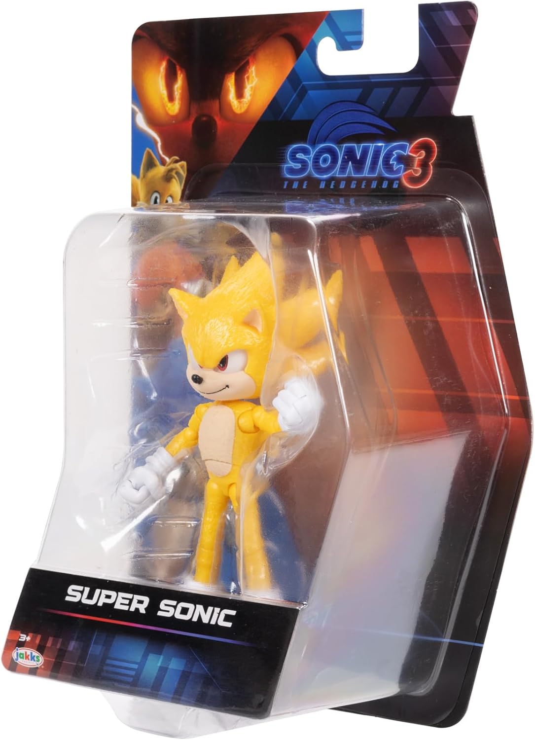 Sonic The Hedgehog Sonic 3 Movie Super Sonic Collector Toy Figure by Jakks Pacific, Stands 5” / 13 cm Tall, Highly Articulated for Boys/Girls, Officially Licensed 3 Movie, Suggested for Ages 3+