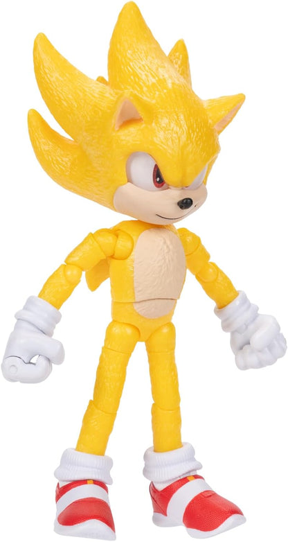 Sonic The Hedgehog Sonic 3 Movie Super Sonic Collector Toy Figure by Jakks Pacific, Stands 5” / 13 cm Tall, Highly Articulated for Boys/Girls, Officially Licensed 3 Movie, Suggested for Ages 3+