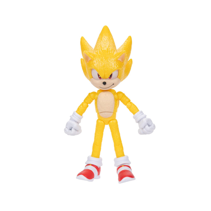 Sonic The Hedgehog Sonic 3 Movie Super Sonic Collector Toy Figure by Jakks Pacific, Stands 5” / 13 cm Tall, Highly Articulated for Boys/Girls, Officially Licensed 3 Movie, Suggested for Ages 3+