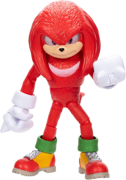 Sonic The Hedgehog Sonic 3 Movie Knuckles Sonic Collector Toy Figure by Jakks Pacific, Stands 5” / 13 cm Tall, Highly Articulated for Boys/Girls, Officially Licensed 3 Movie, Suggested for Ages 3+