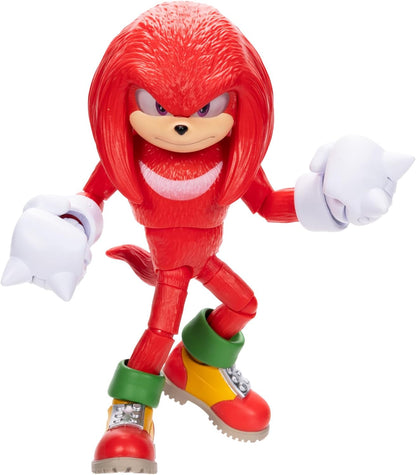 Sonic The Hedgehog Sonic 3 Movie Knuckles Sonic Collector Toy Figure by Jakks Pacific, Stands 5” / 13 cm Tall, Highly Articulated for Boys/Girls, Officially Licensed 3 Movie, Suggested for Ages 3+