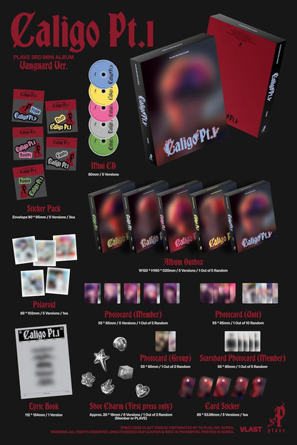 Caligo Pt.1 - Vanguard Version - Random Cover - incl. Lyrics Book, Member Photocard, Unit Photocard, Group Photocard, Starghard Photocard, Sticker Pack, Polaroid + Card Sticker