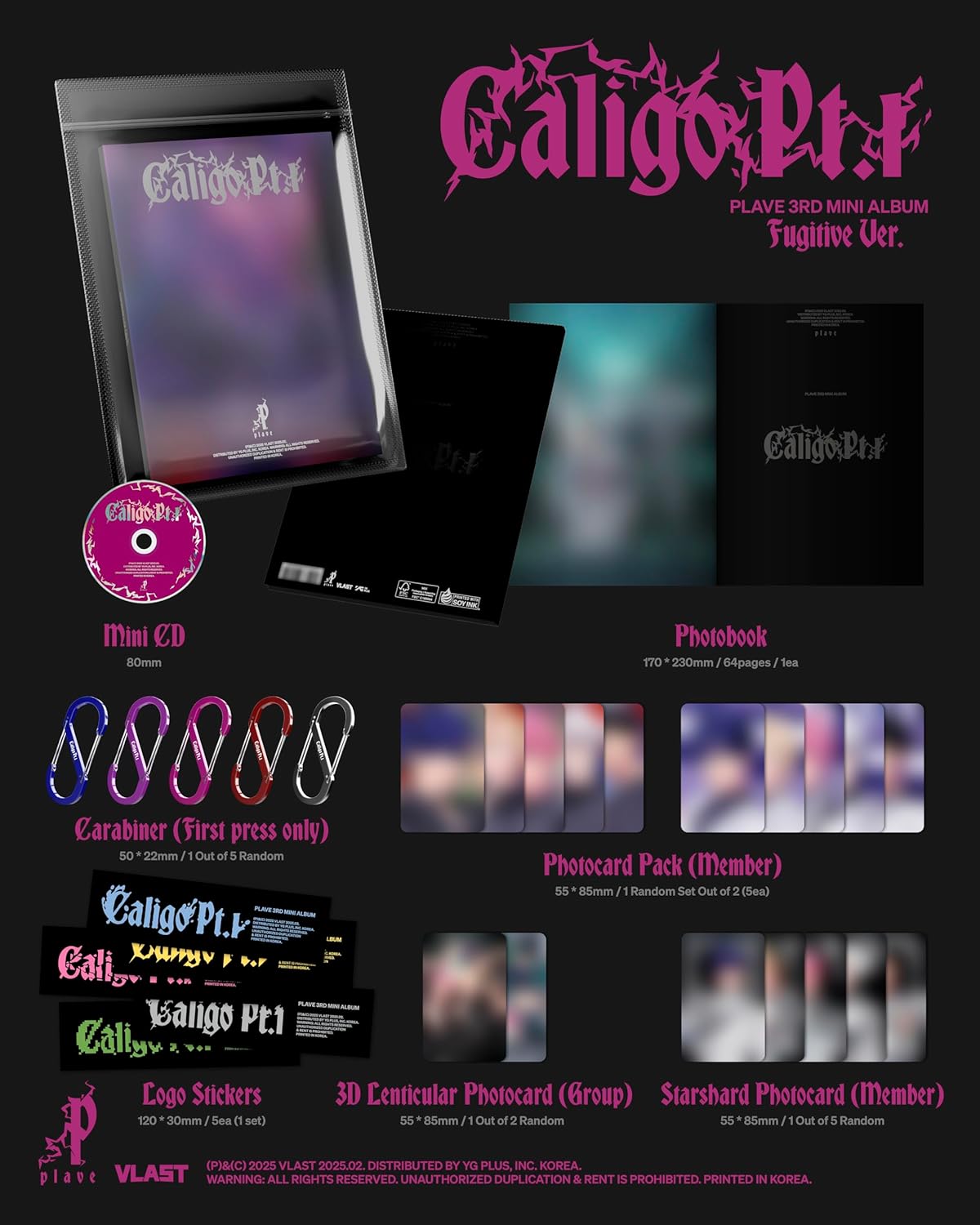 Caligo Pt.1 - Fugitive Version - incl. 64pg Photobook, Photocard Pack Lenticular Photocard, Starshad Photocard + Logo Stickers
