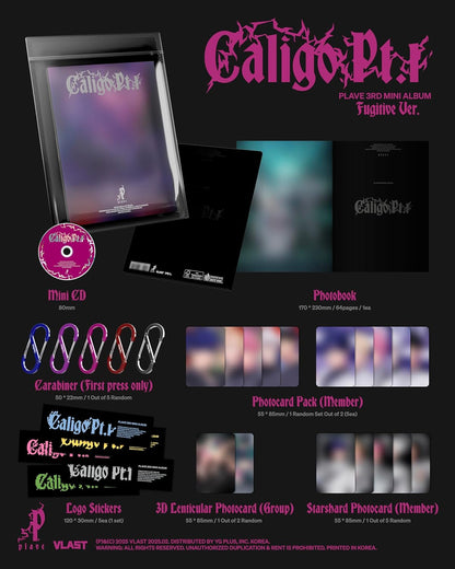 Caligo Pt.1 - Fugitive Version - incl. 64pg Photobook, Photocard Pack Lenticular Photocard, Starshad Photocard + Logo Stickers