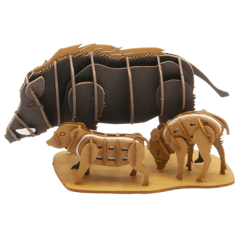 FRIDOLIN 3D papieren model - Everzwijnenfamilie