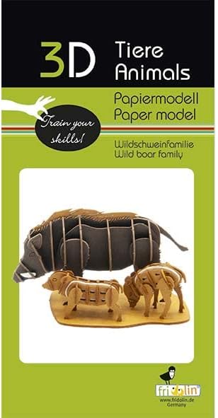 FRIDOLIN 3D papieren model - Everzwijnenfamilie