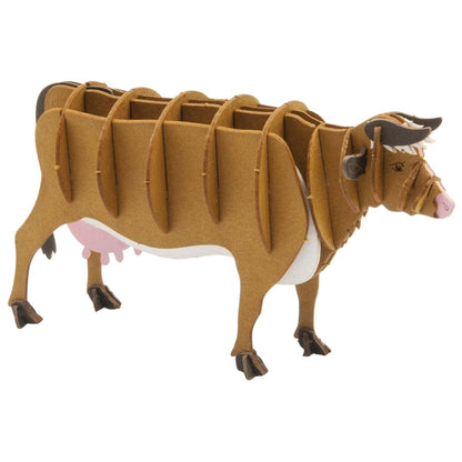 3D Paper Model Brown Cow